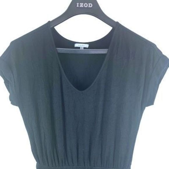 Z Supply Women’s Size Extra Small Black Rayon Stretch V Neck Elastic Waist Rompe - Picture 3 of 16